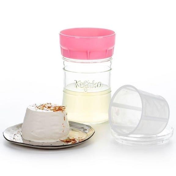 Kefirko チーズメーカー 848ml （ピンク） マスカルポーネ モッツアレラ 発酵食品 ミルクケフィア  乳酸菌 酵母 自家製 DIY BPAフリー ケフィルコ | 