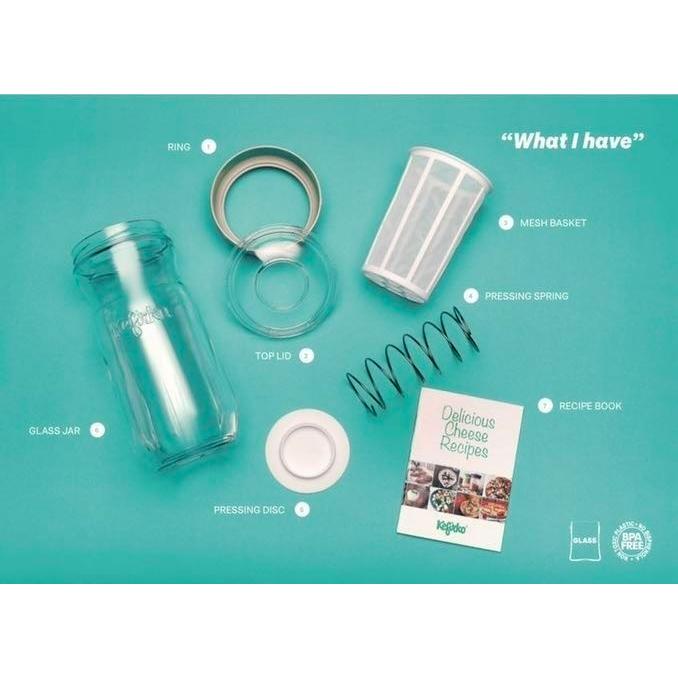 Kefirko チーズメーカー 1400ml （ブルー） マスカルポーネ モッツアレラ 発酵食品 ミルクケフィア  乳酸菌 酵母 自家製 DIY BPAフリー ケフィルコ |  | 01