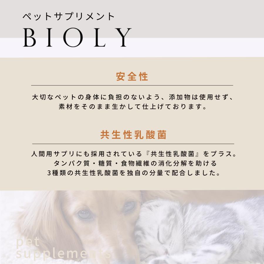 犬 猫 サプリ ごはん 乳酸菌 免疫 3セット ペットサプリ ペットフード BIOLY 納豆菌 イヌリン イヌ ネコ 生菌 発酵 納豆 菊芋 プロバイオティクス 食物繊維 40g |  | 05