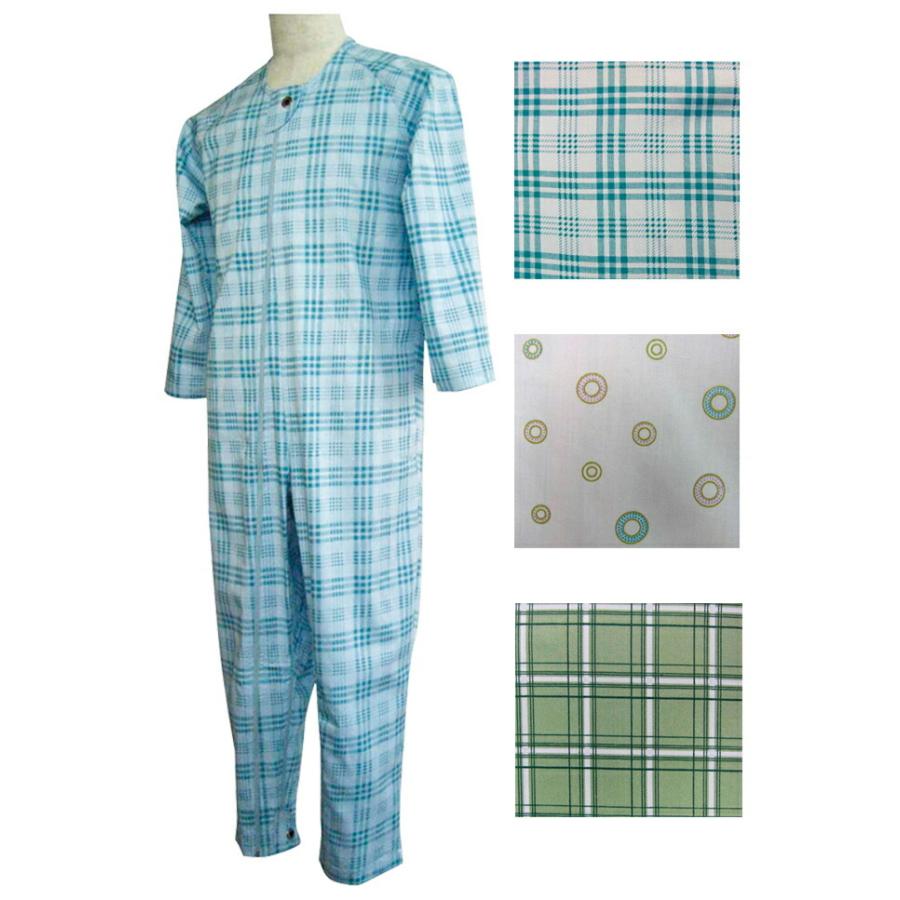 マンラク１型ねまき（オールシーズン） MR-1001(LL) グリーンチェック