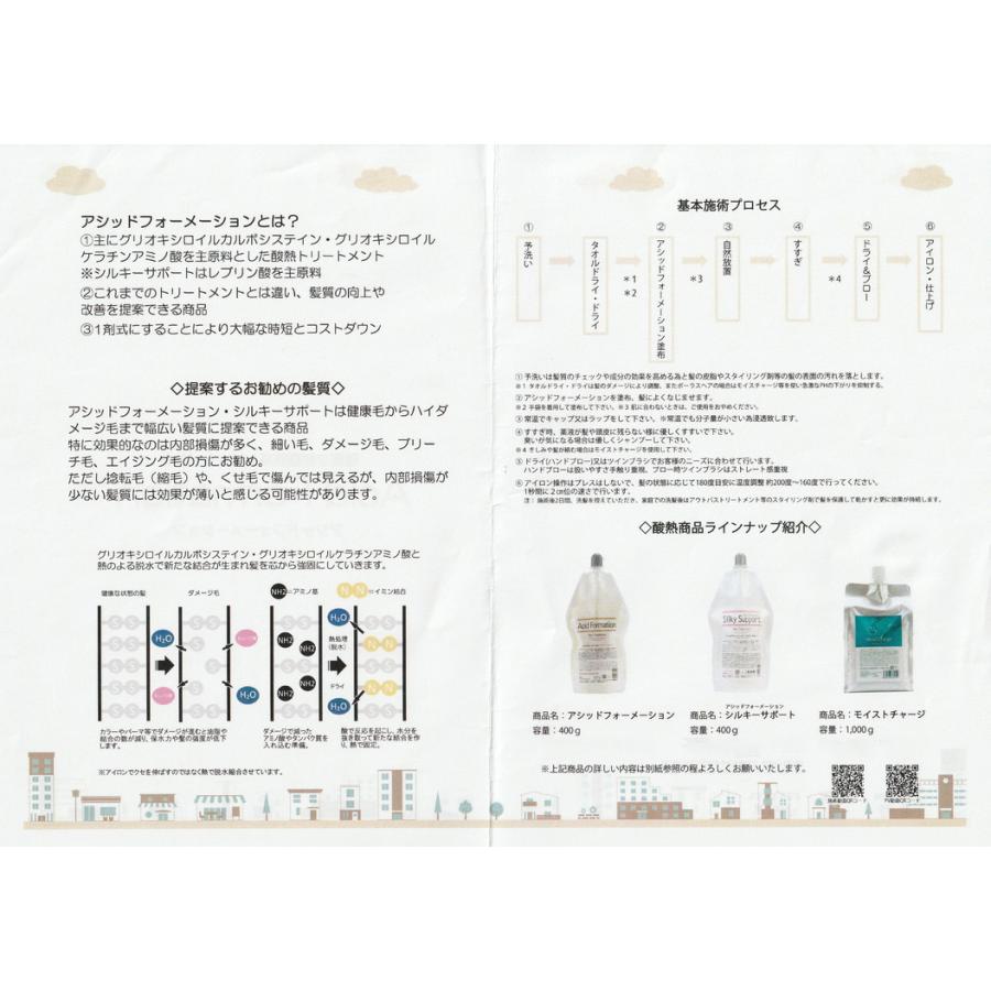 酸熱トリートメント　軽いクセ毛・はね毛・パサつき・うねる・広がる髪に発揮　２剤要らず　施術時間短縮・傷み軽減　アシッドフォーメーション400g　業務用５個