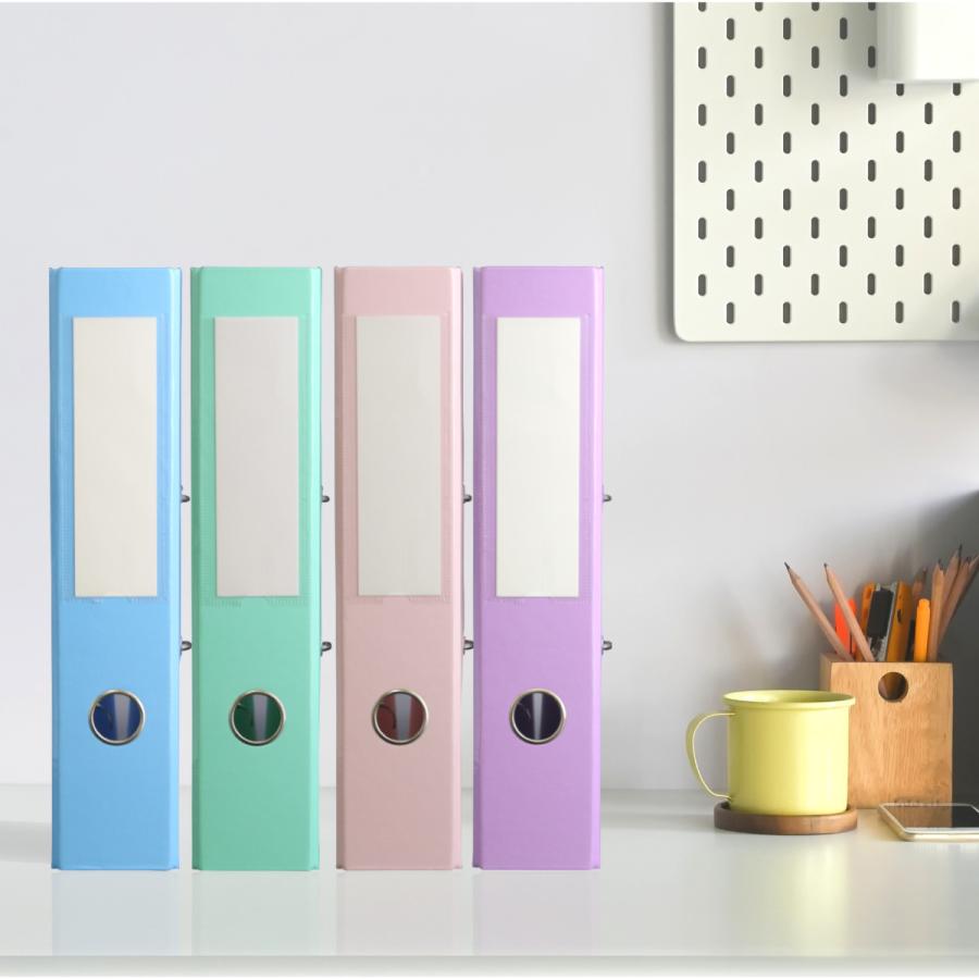 リングファイル A4 2穴【4冊セット/グリーン】大容量 500枚 収納 撥水