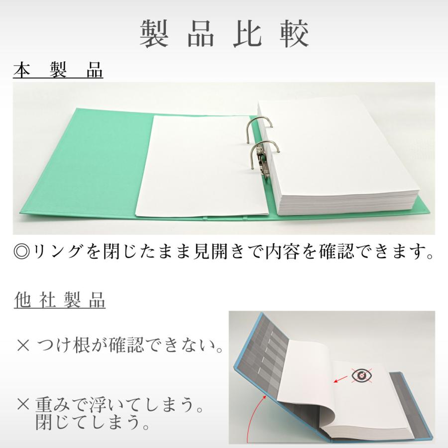 リングファイル A4 2穴【4冊セット/ピンク】大容量 500枚 収納 撥水加工 光沢仕上 見開き Dリング パステルカラー｜biracle｜04