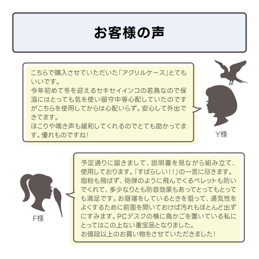 35角・ハートフルL用 アクリルケージケース WIDE 扉あり S 外寸：高
