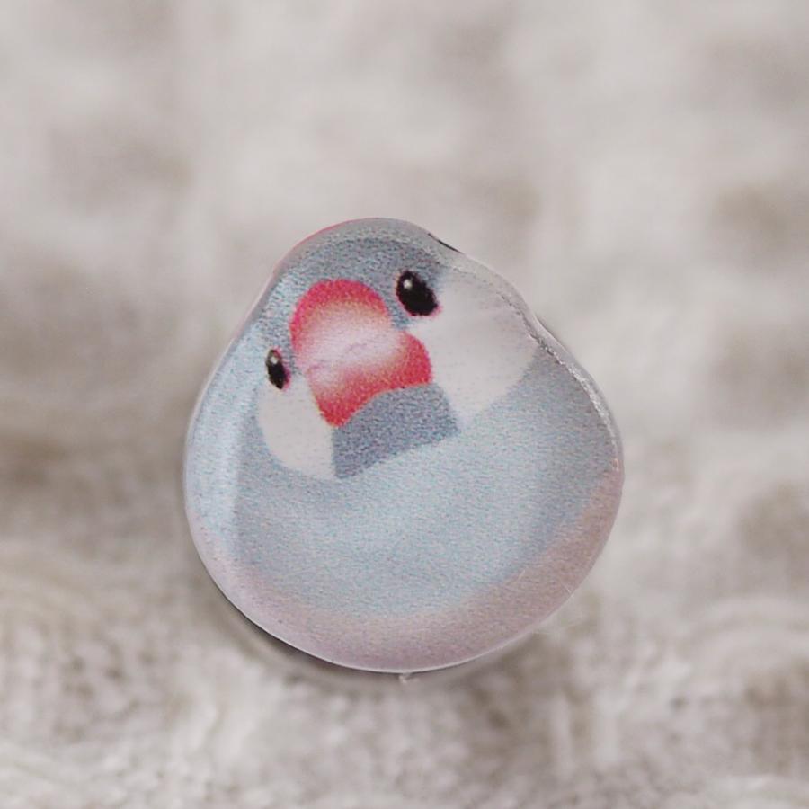 楓工房 ピンブローチ・もちぶんシルバー 文鳥・シルバー 202A0298
