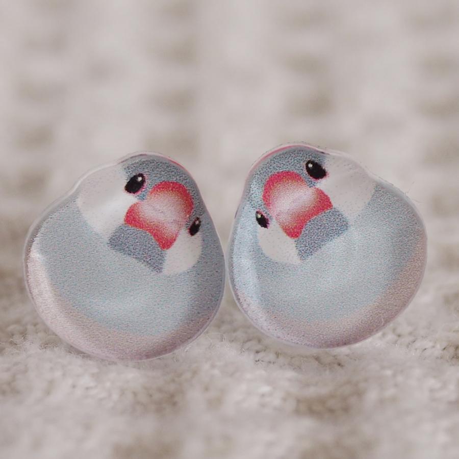 楓工房 ピアス・もちぶんシルバー 文鳥・シルバー 202A0304 BIRDMORE