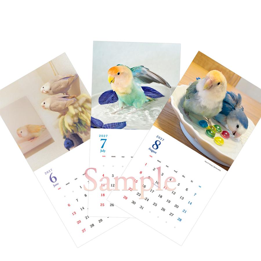 tokyoshiori LOVE! Bird展 2027カレンダー 壁掛け 小さめサイズ