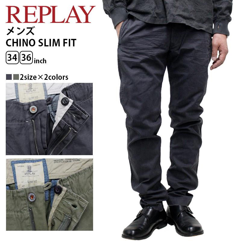 リプレイ メンズ ボトムス Replay M9442 Chino Slim Fit おしゃれ カジュアル パンツ ロングパンツ チノパン チノ 男性 ブランド グレー カーキ 無地 シンプル Replay M9442 Birigo 通販 Yahoo ショッピング