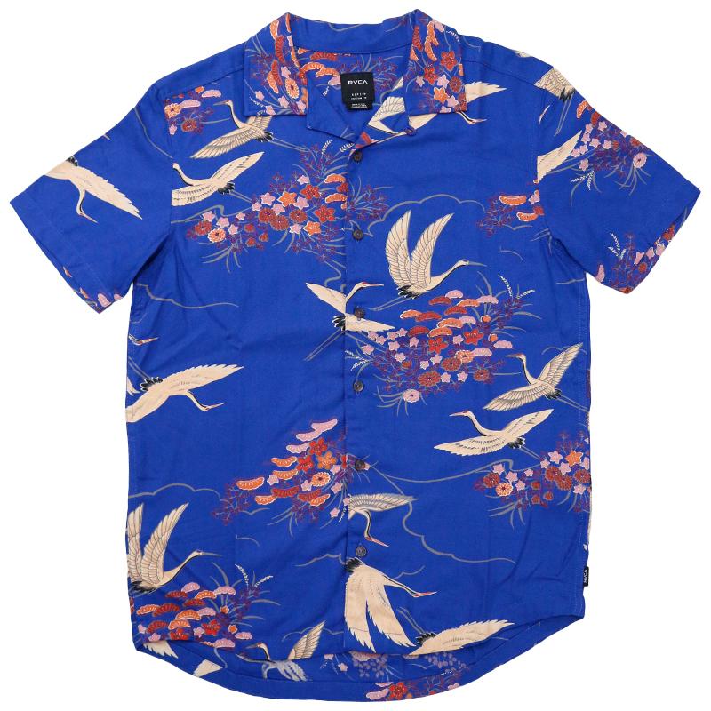 ルーカ メンズ トップス RVCA AJ041136 BLUE CRANE S/S SHIRT | rvca 和柄 シャツ ハワイ アロハ リゾート オープン お洒落 カッコイイ 男性 ブランド｜birigo｜07