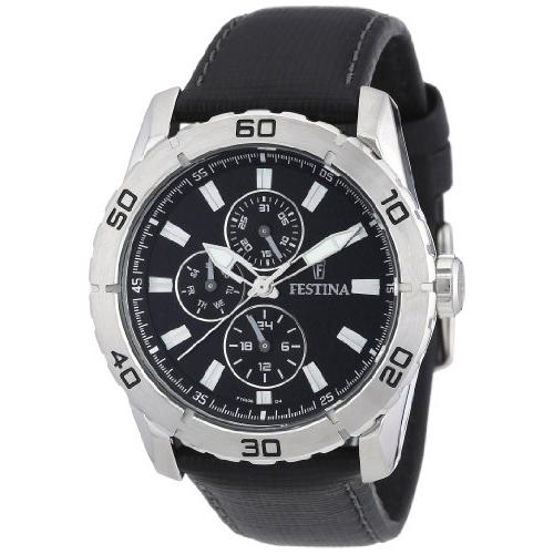 Festina Men's Quartz Watch with Black Dial Analogue Display and