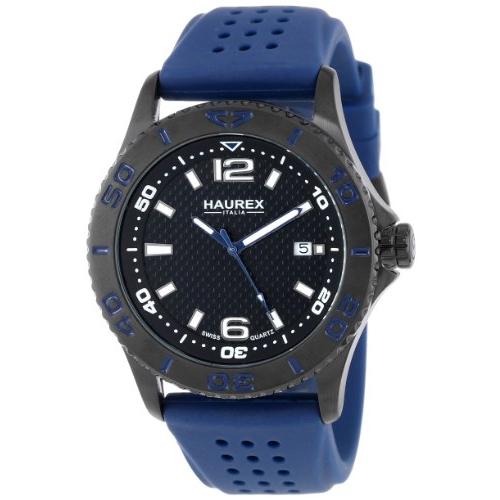 お気に入り 3N500UBN"Factor" Men's Italy Haurex Black 並行輸入品 Watch Casual Steel Stainless Ion-Plated 腕時計