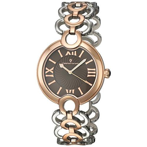 激安通販 Women's Sant Van Christian CV2816 並行輸入品 Watch Bracelet Steel Stainless Two-Tone Round Twirl 腕時計