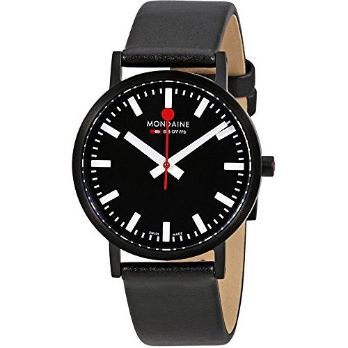 Mondaine Classic Watch Black 36 mm Leather Strap Swiss Quartz A660.30314.64SBBS Unisex 並行輸入品