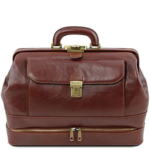 一流の品質 Tuscany 並行輸入品 TL141297/1 - Brown Bag Doctor Leather Double-Bottom Exclusive - Giotto - Leather ノートパソコンバッグ、ケース
