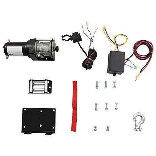 12 V Electric Winch 1360 KG with Mounting Plate Roller Fairlead 並行輸入品