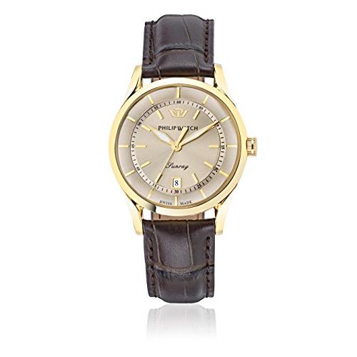 人気の贈り物が Philip Sunray 並行輸入品 R8251180006 Strap Leather Brown and Display Analogue Dial Beige with Watch Quartz Men's 腕時計