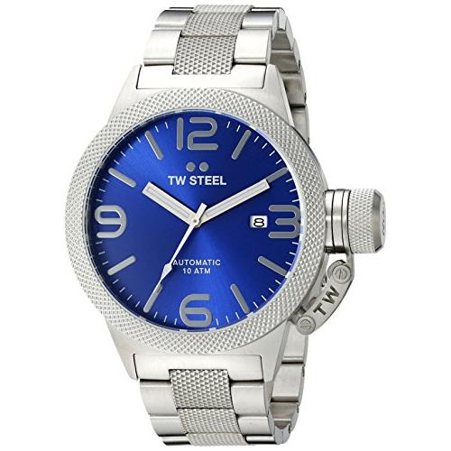 高品質の人気 Canteen Steel TW Unisex 並行輸入品 CB15 Bracelet Steel Stainless Silver and Display Analogue Dial Blue with Watch Automatic 腕時計