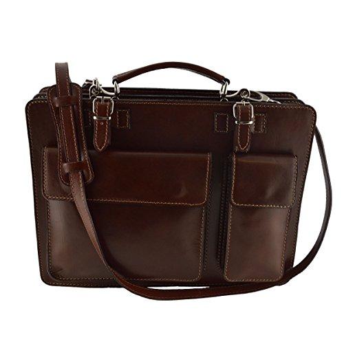 春のコレクション Brown Color Briefcase Leather Italy In Made Tuscan 並行輸入品 Bag Business - Leather ブリーフケース
