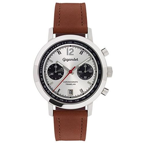 人気の新作 Watch Quartz Men's Tramelan Gigandet Chronograph 並行輸入品 G10-004 Silver Brown Date Analogue 腕時計