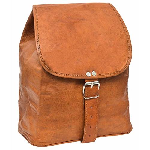 お見舞い Gusti Leder nature"Emerson" Genuine Leather Rucksack Satchel Backpack Handmade Shoulder Messenger Handbag Vintage Natural Brown Unisex K57b 並行輸 リュックサック、デイパック