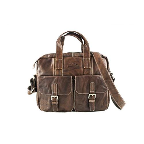 オンラインショップ Briefcase With Many Pockets "ALPSEE" | Made Of Buffalo Leather | By Alpenleder 並行輸入品 ブリーフケース