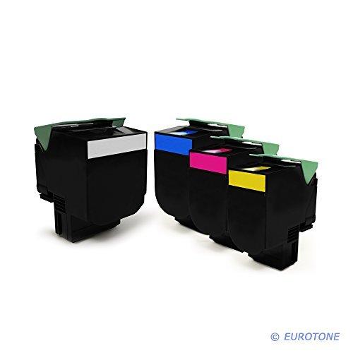 4er Set Eurotone compatible Toner for Lexmark CX510de CX510dthe CX510dhe printer replaces 802 K C Y M im Sparpack 並行輸入品
