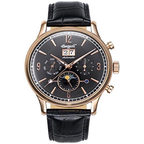 豪奢な Ingersoll Mens 並行輸入品 IN1404RBK Strap Leather with Watch Automatic Analogue 腕時計