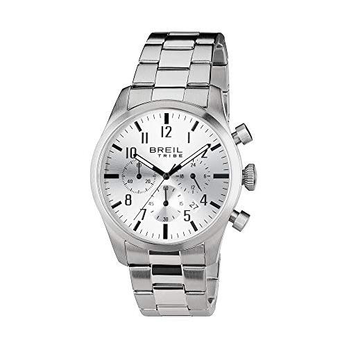 有名なブランド BREIL Men's Classic Elegance Watch Collection Mono-Colour Silver dial Chrono Quartz Movement and Steel Bracelet EW0225 並行輸入品 腕時計