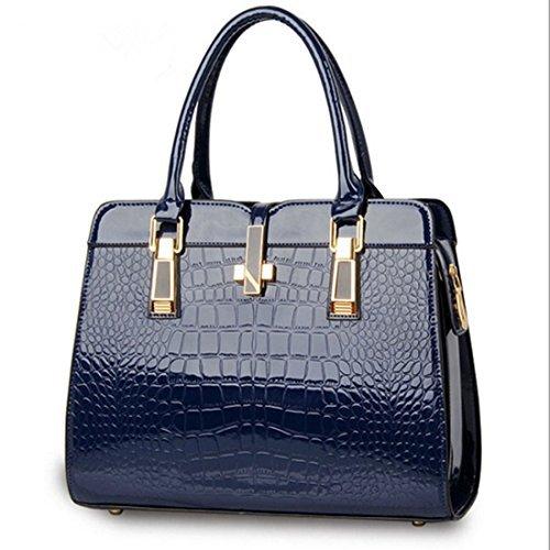 独特な 【送料無料】 Fashion Womens Leather Style Tote Shoulder Bag Handbag Ladies Designer Celebrity(Blue-02) 並行輸入品 ハンドバッグ