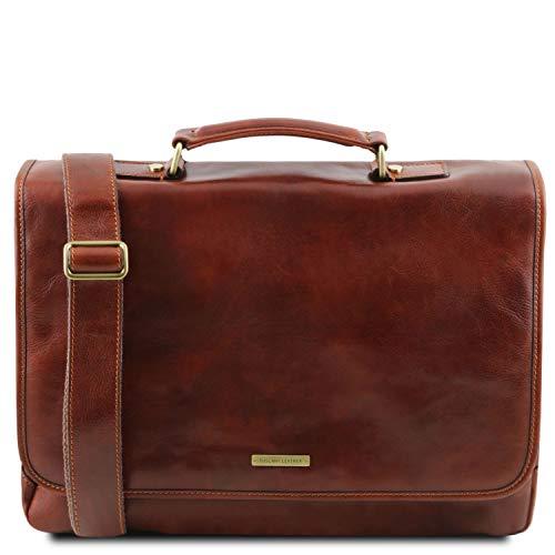 激安ブランド Tuscany Leather Mantova Leather Multi Compartment Tl Smart Briefcase With Flap Brown 並行輸入品 高速配送 Www Altassets Net