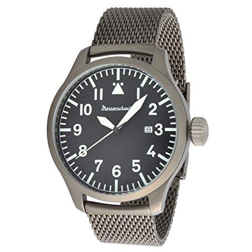 【超歓迎】 Milanese 47XLB Me XL Quartz Ronda Watch Aviator Messerschmitt Stainless 並行輸入品 5ATM Steel 腕時計