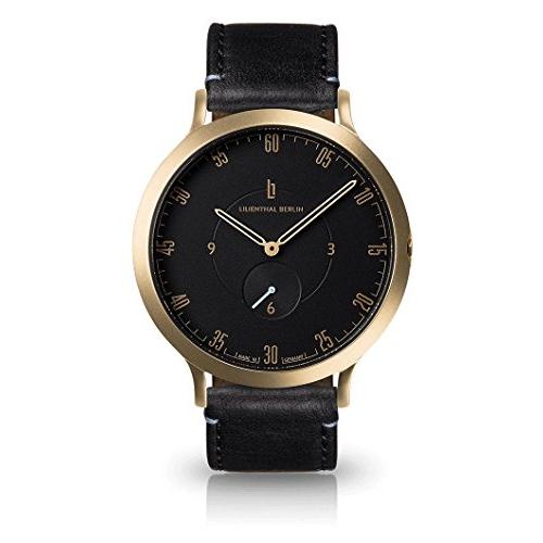 速くおよび自由な Made - Watch Berlin Lilienthal in 42,5 Size: blac, Black/Bracelet: Gold/Dial: (Case: Case Steel Stainless with L1 Model Berlin. in Designed - Germany 腕時計