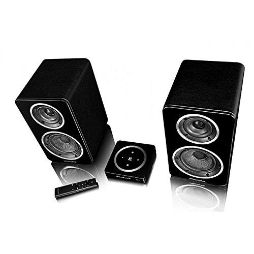 Wharfedale Diamond A1 Active Bookshelf Speakers inc H1 Hub (Black Leatherette) 並行輸入品