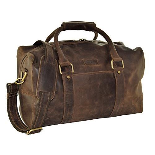 安い Travel Leather Luggage, Hand Leather, Buffalo Vintage MENZO"Vienna” Bag, B (Dark Bag Sports Bag, Travel Case, Business Weekender, Satchel, ボストンバッグ