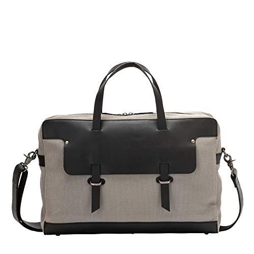 【即出荷】 Leather DUDU Satchel 並行輸入品 Gray Strap with Inch 15 for Briefcase Canvas Bag Shoulder Laptop Messenger ブリーフケース