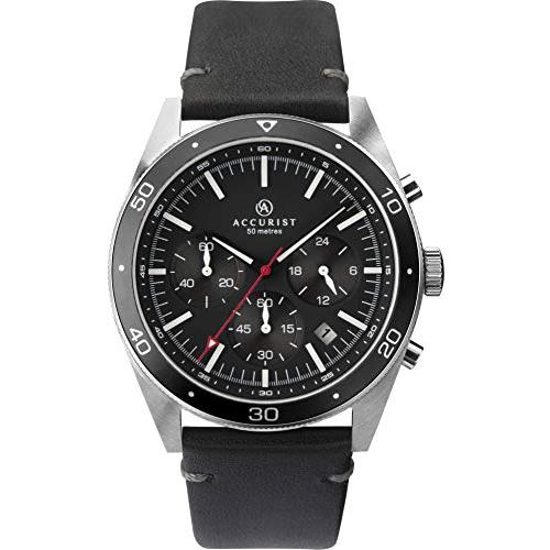 【お得】 Watch Quartz Chronograph Mens Accurist with 並行輸入品 7273 Strap Leather 腕時計