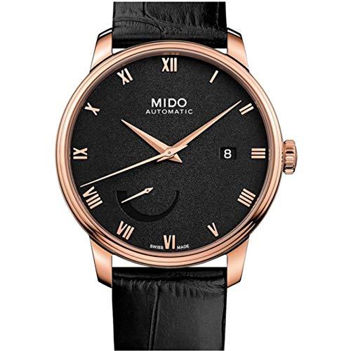 グランドセール Leather Black 40mm Baroncelli Men's Mido Band 並行輸入品 M027.428.36.053.00 Watch Automatic Case Plated Gold Rose 腕時計