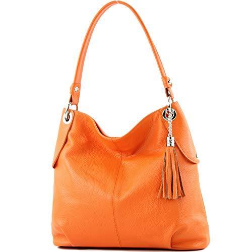 限定価格セール！ shoulder leather Ladies ital. - T185 - de modamoda bag, 並行輸入品 Colour:orange ハンドバッグ