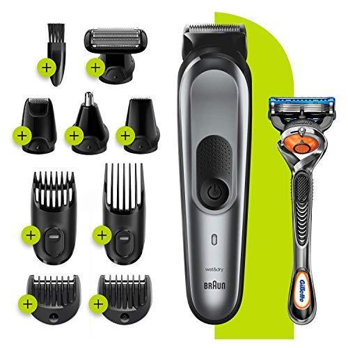 Braun 10-in-1 All-in-one Trimmer MGK7221, Beard Trimmer for Men, Hair Clipper and Body Groomer with Attachments, Charging Stand and Auto