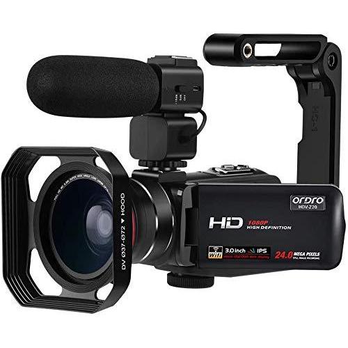 全品送料0円 1080P HD Full Camcorder ORDRO 30FPS H Camera and Lens Angle Wide Microphone, with Recorder Camera Screen Touch IPS 3.0'' Camera, Video Vision Night IR ビデオカメラ