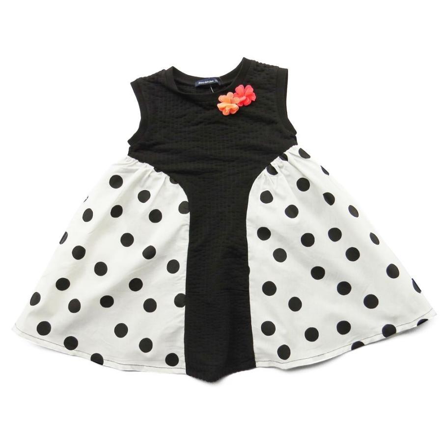 30 Off Moujonjon ムージョンジョン お花モチーフ付ドット柄切替ノースリーブワンピース M ss Birhday Online Yahoo店 通販 Yahoo ショッピング