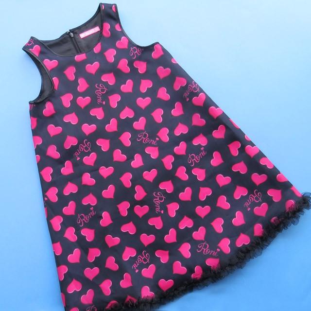 セール Sale Roni ロニィ ハート総柄pt 二重織ワンピース 子供服 キッズ 女の子 Www Supersport Tn