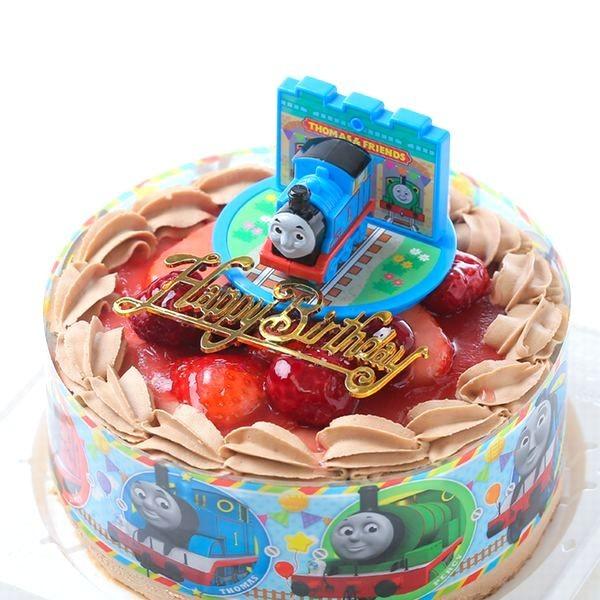 バースデー ケーキ   お誕生日ケーキ きかんしゃ トーマス チョコ生クリーム 苺 キャラデコ ケーキ｜birthdaycakes2004