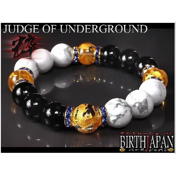 ポイント10倍 太め14mm ロンデル×金龍水晶&オニキス&ハウライト数珠