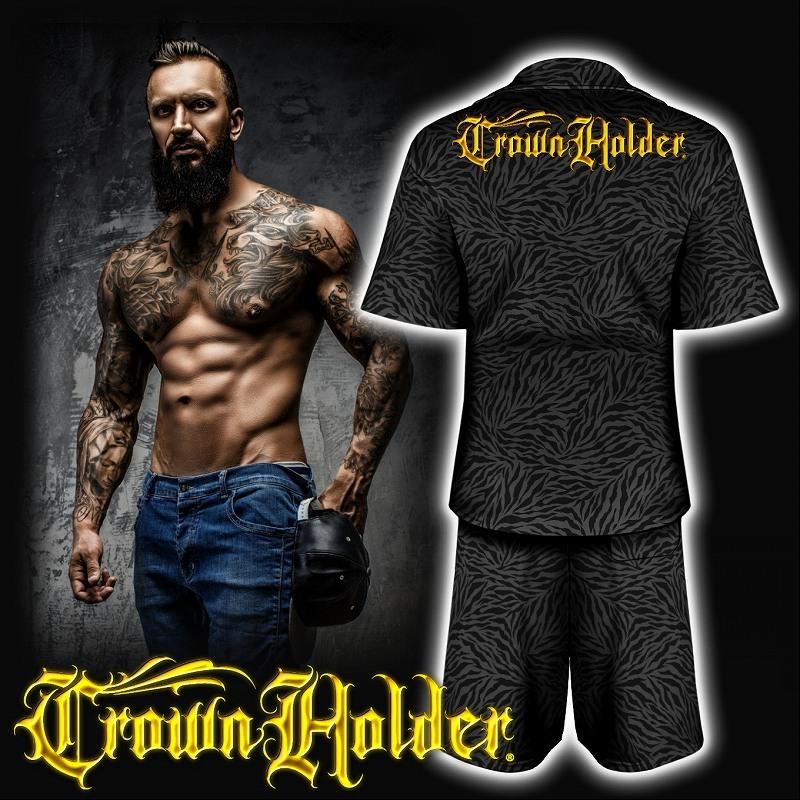 半袖 セットアップジャージ CH-005 黒 ゼブラ 柄 総柄 服 メンズ