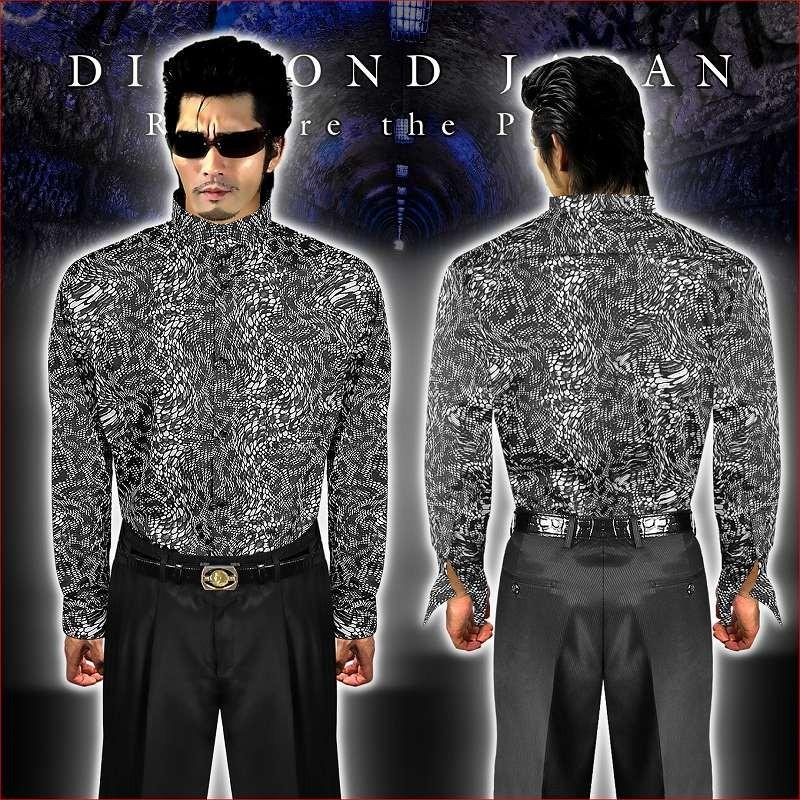 マオカラードレスシャツ 柄シャツ ヤクザ ヤンキー オラオラ 悪羅悪羅