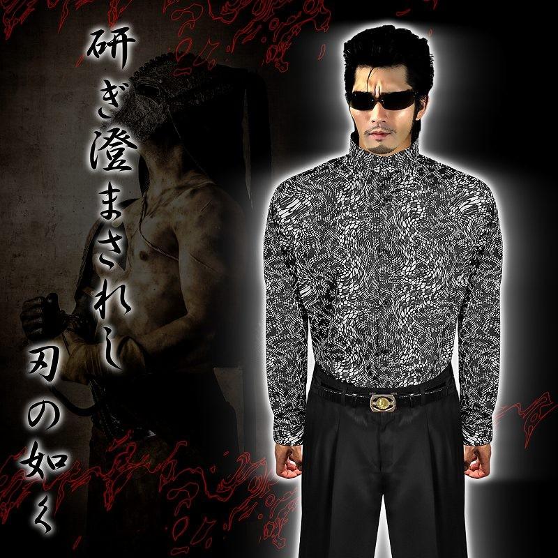 マオカラードレスシャツ 柄シャツ ヤクザ ヤンキー オラオラ 悪羅悪羅  