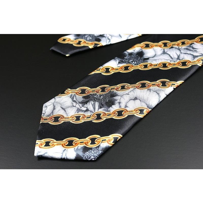 白 牡丹×ストライプチェーン □ ネクタイ ヤクザ ヤンキー オラオラ系