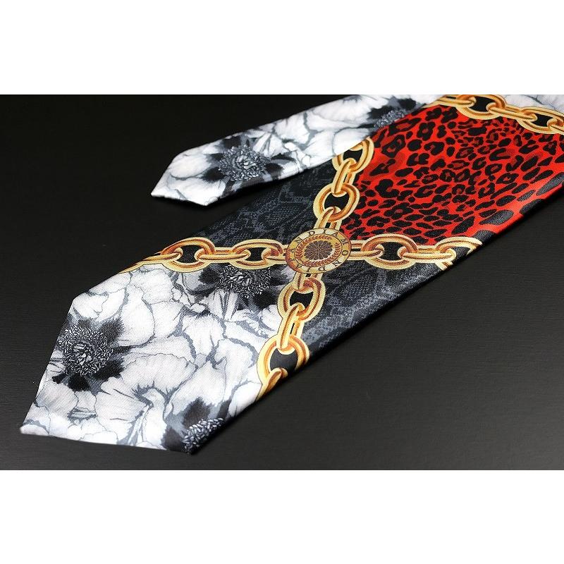 白 牡丹×クロスチェーンMIX □ ネクタイ ヤクザ ヤンキー オラオラ系