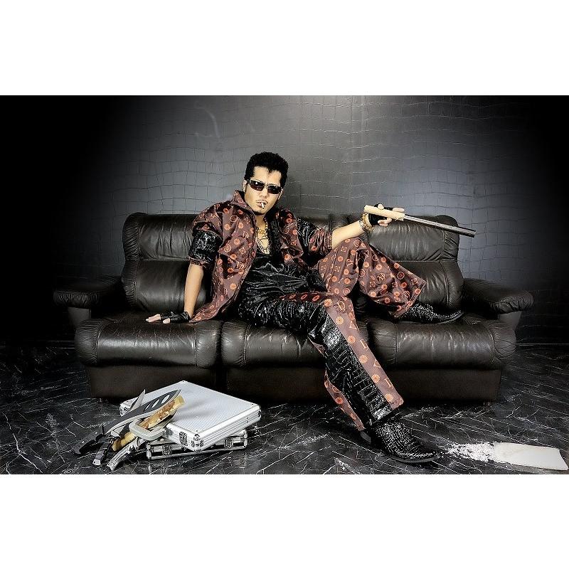 長袖 切替セットアップ ジャージ モノグラム 茶 ブラウン ヤクザ